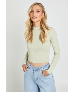 Petite Second Skin Crew Neck Long Sleeve Top