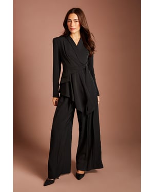 Pleated Front Crepe Trousers