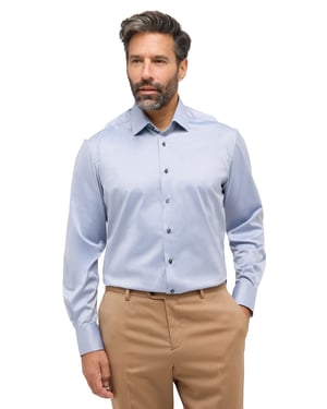 overhemd Eterna Luxury blauw Comfort Fit