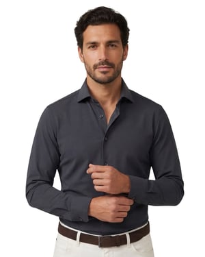 Business overhemd Cavallaro Napoli grijs jersey