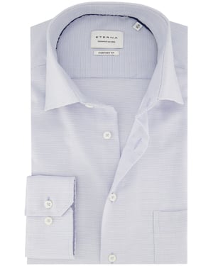 Eterna Comfort Fit overhemd lichtblauw geprint
