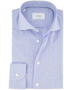Contemporary fit overhemd wide collar Eton lichtblauw