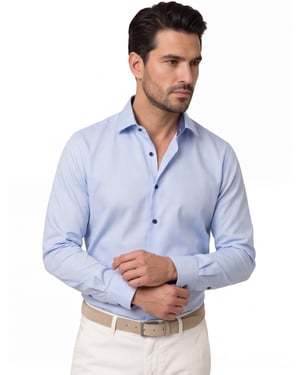 Olymp comfort fit overhemd blauw katoen
