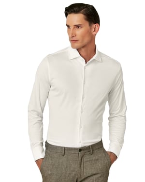 Crème overhemd Desoto Luxury Tailored Fit wide spread boord