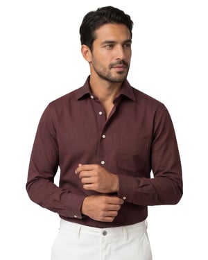 Eton classic fit overhemd katoen bordeaux