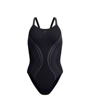 Speedo Womens/Ladies Active Printed One Piece Swimsuit (Black)
