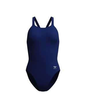 Speedo Womens/Ladies Solid Leaderback One Piece Swimsuit (Navy)