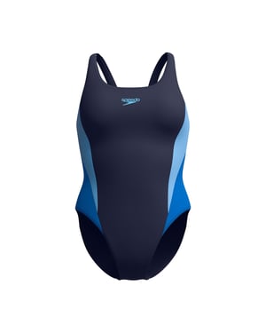 Speedo Womens/Ladies 2.0 Colour Block Muscleback One Piece Swimsuit (Blue/Navy)