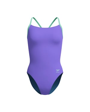 Speedo Womens/Ladies Flyback 2.0 One Piece Swimsuit (Blue/Purple)