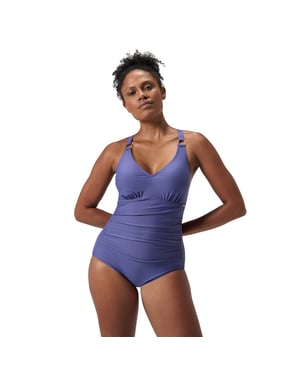 Speedo Dames V-hals Vormgevende Eénstuk Badpak (Blauw)