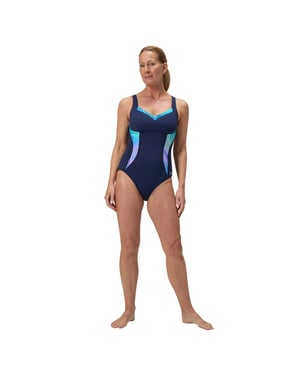 Speedo Womens/Ladies Lunaelustre Printed Shaping One Piece Swimsuit (Turquoise)