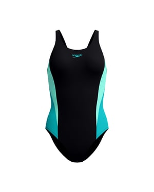 Speedo Womens/Ladies Splice 2.0 Colour Block One Piece Swimsuit (Black)