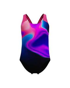 Speedo Girls Print Splashback One Piece Swimsuit (Pink)