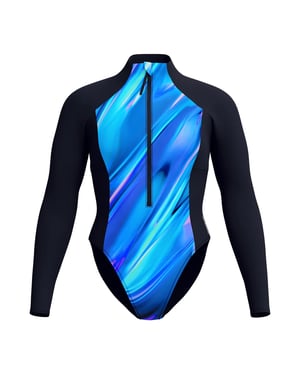 Speedo Dames Glow Gevoerde Lange Mouw Badpak (Zwart/Blauw)