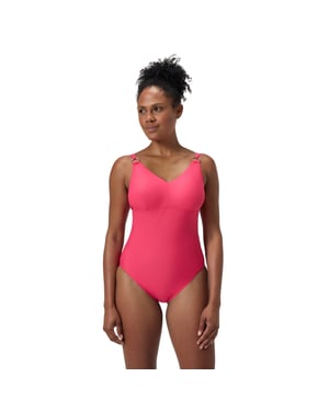 Speedo Womens/Ladies Strappy Shaping One Piece Swimsuit (Pink)