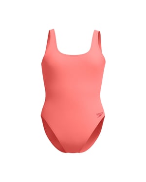 Speedo Dames/Dames ééndelig zwempak met gestructureerde U-rug (Oranje)