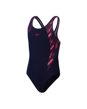 Speedo Girls Hyperbloom Splice One Piece Swimsuit (Pink)