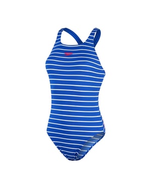 Speedo Womens/Ladies Medalist Striped Endurance+ One Piece Swimsuit (Blue)