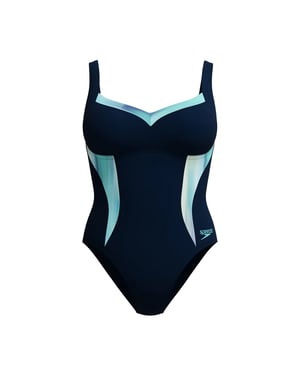 Speedo Womens/Ladies Lunaelustre Printed Shaping One Piece Swimsuit (Navy)