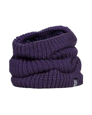 Ladies Tjock vinter varm fleece fodrad Chunky stickad termisk halsvärmare