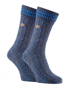 2 Pack Mens Cable Knit Cotton Boot Dress Socks with Turn Over Top