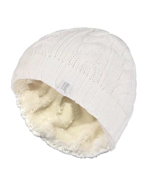 Heat Holders Thermische kabelgebreide wintermuts voor dames - Room
