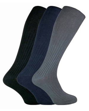 SOCK SNOB - 3 par långa knästrumpor i 100% bomull för herrar