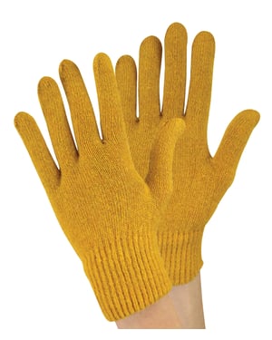Dames gebreide thermo wolmix magische handschoenen - Mosterd