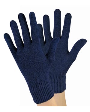 Dames gebreide thermo wolmix magische handschoenen - Marine