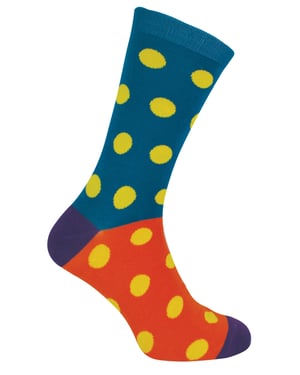 Mr Heron - Mens Bamboo Socks | Novelty Funky Socks | Patterned Argyle Striped Socks | Breathable Soft | Gifts for Him - Spots (Teal)