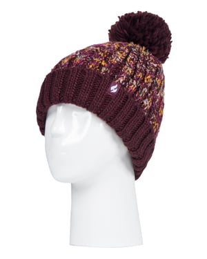 HEAT HOLDERS - Termisk vinterbobblemössa för damer med stor Pom Pom