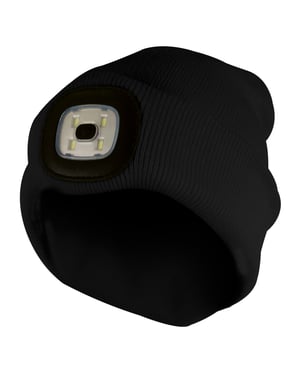Vuxna / Herrar Vinterstickad Beanie Mössa med LED-glödande ljusfackla