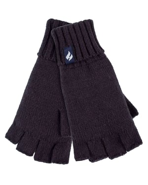 Stickade fingerlösa handskar för damer | Värmehållare | Navy Solid