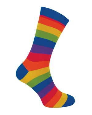 Mr Heron - Mens Bamboo Socks | Novelty Funky Socks | Patterned Argyle Striped Socks | Breathable Soft | Gifts for Him - Rainbow Stripes