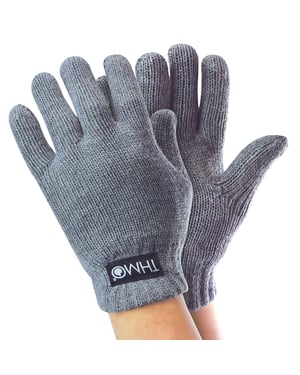 Thinsulate-handskar för barn på vintern | THMO | Stickade termiska fullfingerhandskar för pojkar och flickor - Grå