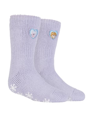 Heat Holders - Childrens Character Non Slip 2.3 TOG Winter Warm Thermal Slipper Socks with Grippers - Frozen Princess