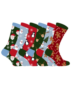 Julstrumpor för barn | Sock Snob | Julklappsstrumpor med roligt mönster för pojkar och flickor - 6-pack