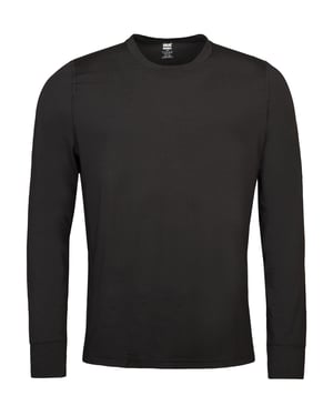 Mens Thermal Långärmad T-tröja | Värmehållare | Vinterunderställ - Svart