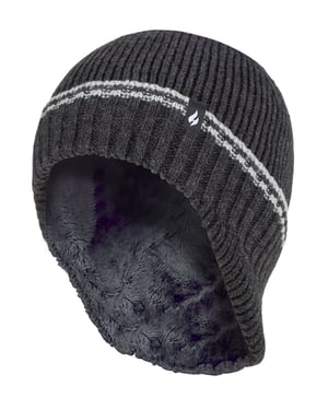 Heat Holders - Boys Patrol Ribbed Bobble Pom Pom Mössa för vintern - Antracit