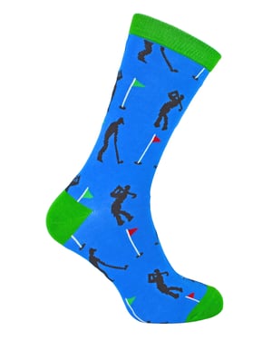 Mr Heron - Mens Novelty Funny Golf Socks - Golfers (Blue)