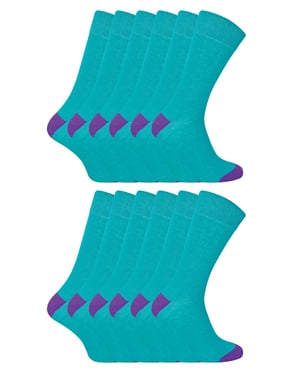 12-pack herresvarta bomullssockor | Sock Snob | Andningsbara ankelsockor med vadderad häl och tår - Teal