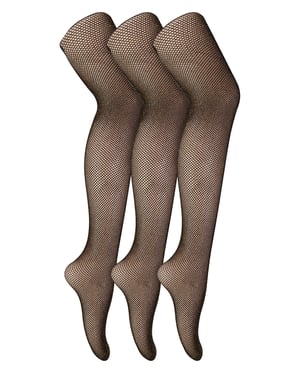 3 Pair Multipack Fishnet Tights for Women | Sock Snob | Stylish Footed Pretty Stocking Ideal for Dance Party - Black / Gold