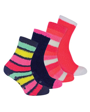 Sock Snob - 4 Paar Dames Gezellige Thermische Bed Sokken met Antislip Grips - Stripe 1
