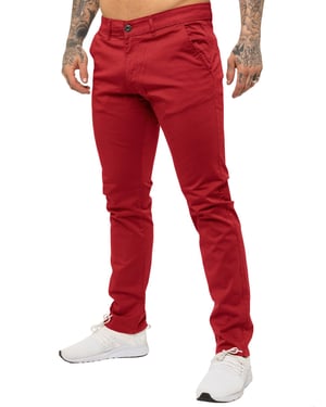 Enzo Mens Slim Fit Stretch Chinos