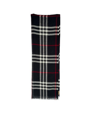Burberry geruite sjaal met franjes in veelkleurige wol