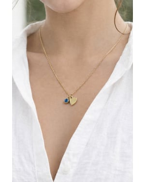 Mini Heart & September Birthstone Necklace - Gift Boxed
