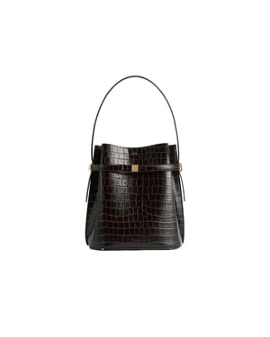 Toteme bucket bag met krokodillenreliëf