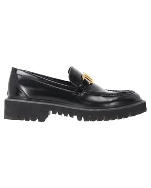 Valentino Garavani VLogo kenmerkende loafers in zwart kalfsleer