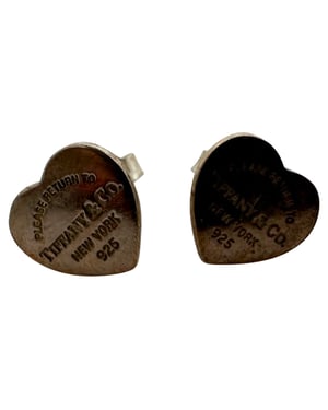 Tiffany & Co. Return to Tiffany Heart Tag Stud Earrings in Silver