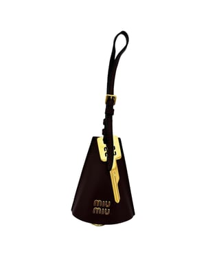 Miu Miu Trick Pelle tashanger van bruin leer
